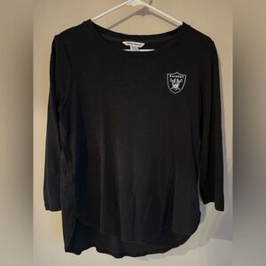Womens Black Las Vegas Raiders 3/4 Sleeve NFL T-Shirt Top